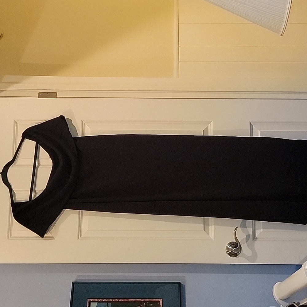 Eloquii Black Off Shoulder Strech Ponte Knit Dress size 16